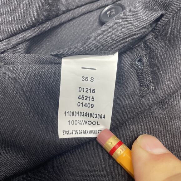 New Jos A Bank Tailored Fit Traveler Mens 36S Dress Pants Black Wool 34L No Hem - Picture 6 of 7